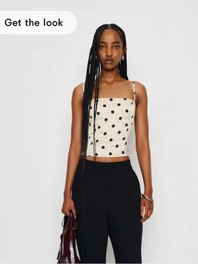 Reformation Overland silk polka dot top